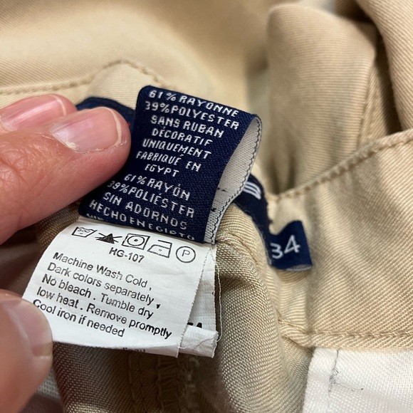 Chaps Tan Flat Front Shorts Casual Style - Picture 5 of 6